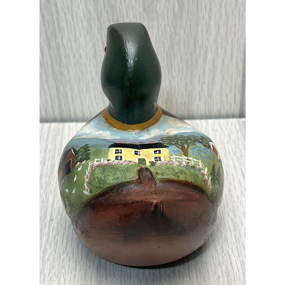 Vintage Hand Painted Duck Decoy House Fence‎ Church Barn Signed Sandy Wickes - Picture 5 of 11
